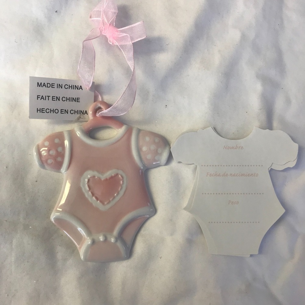 Avon Baby's First Christmas Ornament Girl Pink